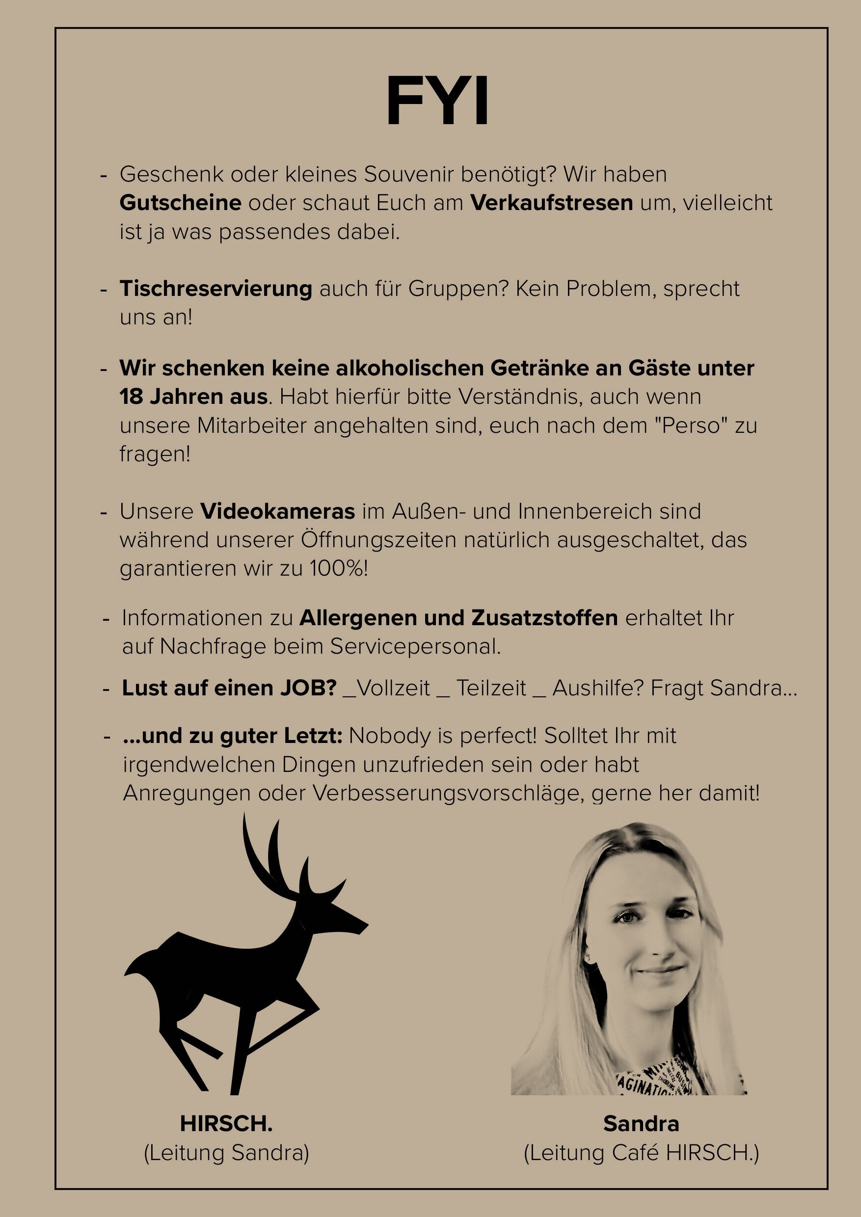 Speisekarte: FYI